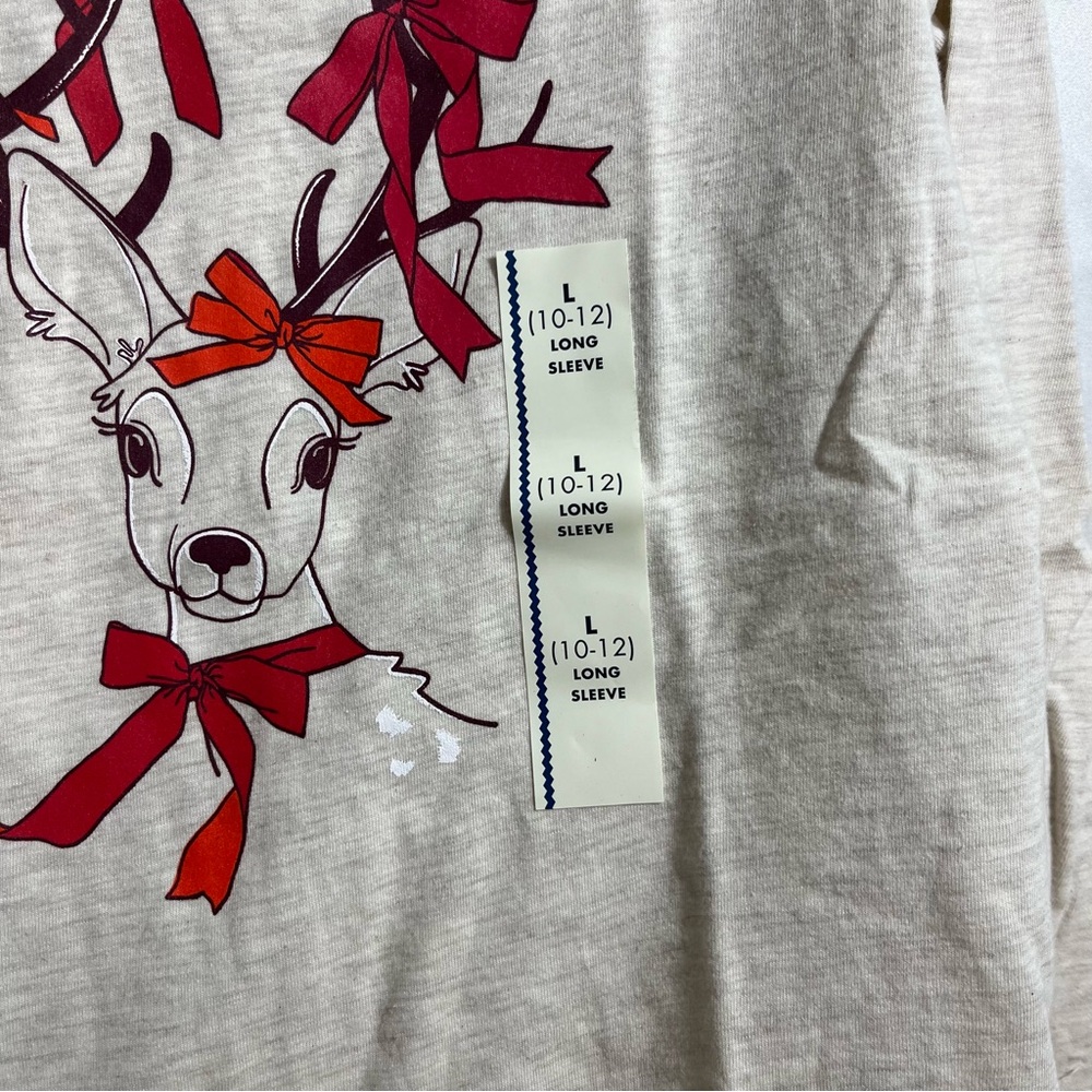 Girls' Long Sleeve 'Deer' Graphic T-Shirt - Cat & Jack NWT Sz L - Picture 6 of 8